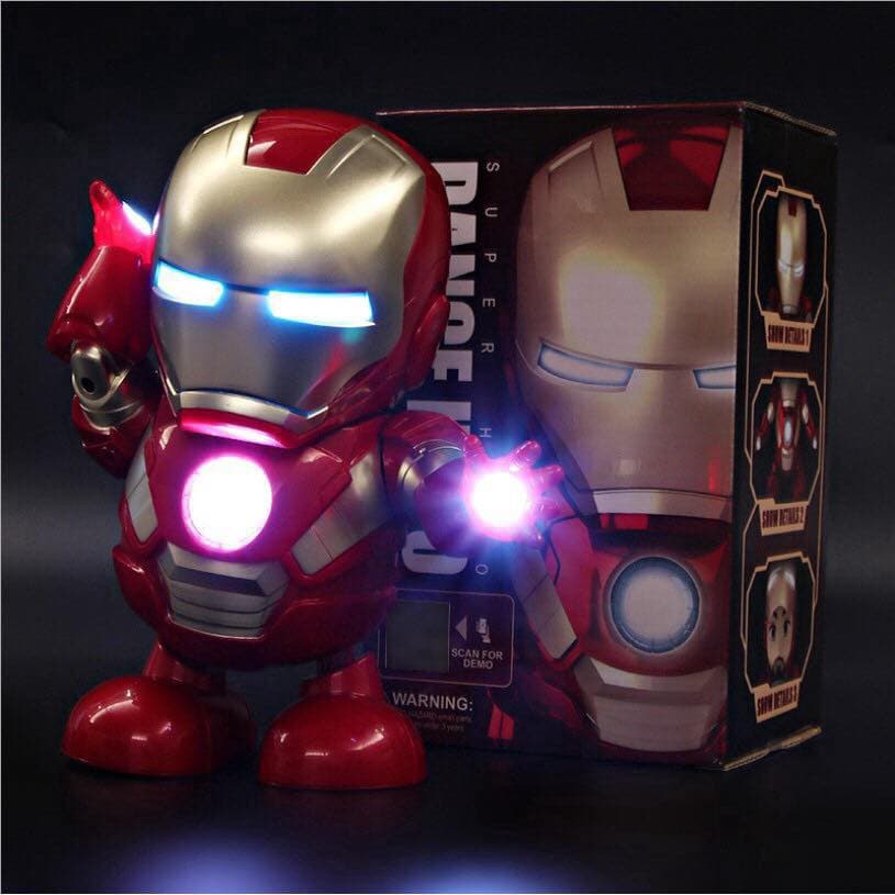 Đồ chơi người Sắt iron man dance hero nhảy múa loại 1 có nhạc có đèn tặng kèm pin (ảnh thật kèm video)