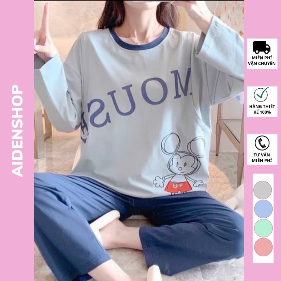 Bộ sau sinh và bầu cho con bú chất cotton đẹp 2021