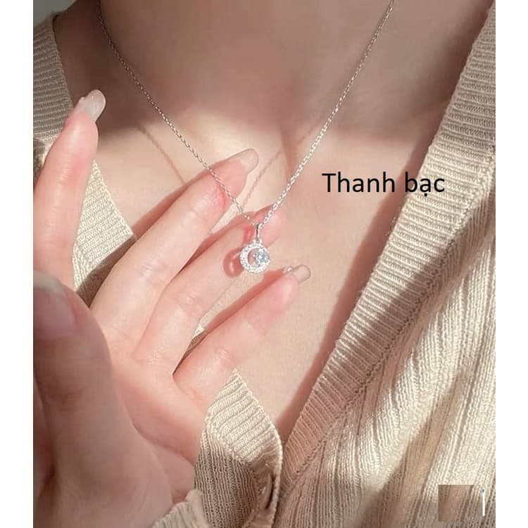 Dây chuyền nữ dây chuyền bạc ta kèm hộp đựng