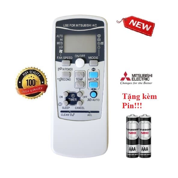 Điều khiển điều hòa thay thễ cho Mitsubishi 3 LOẠI &2 chiều Inverter các dòng MSY MSZ MS Hàng tốt 100% Tặng Pin