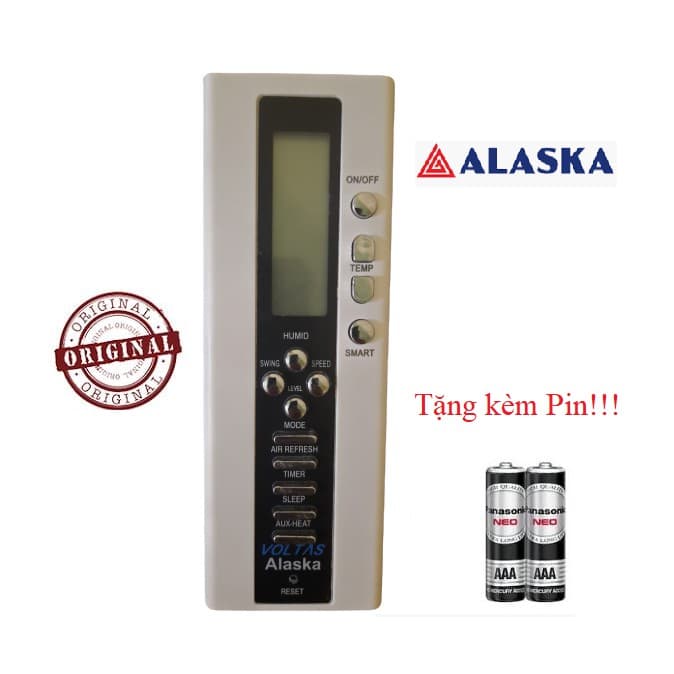 Điều khiển thay thế tương thích cho điều hòa Alaska 1 các dòng AC 9W 12W 18W Hàng tốt XỊN 100% Tặng kèm Pin