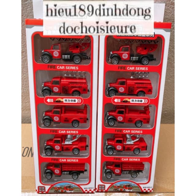 bộ 6 xe sắt kết hợp nhựa (ảnh thật)