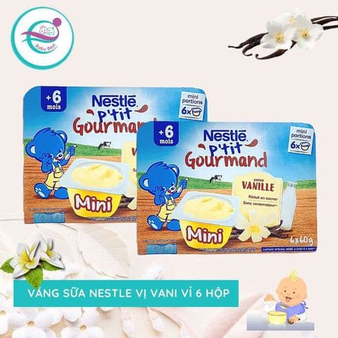 <Hà Nam>(Date t6 2023 ) Váng sữa nestle Pháp vỉ 6 hộp* 60g vị vani