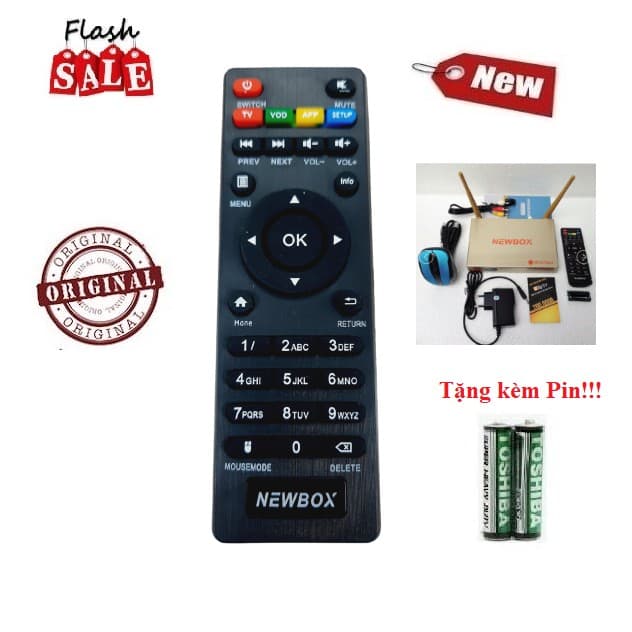Remote Điều khiển thay thế tương thích cho đầu thu NEWBOX N8 Smart Tivi Android HÀNG mới 100% Tặng Pin