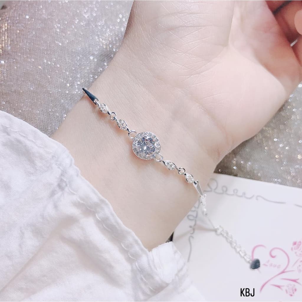 lắc tay nữ bạc ta mix đá tròn