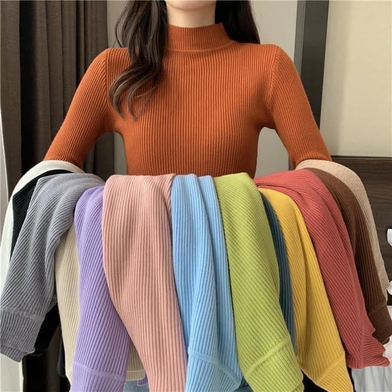 Áo len tăm nữ cổ 3p siêu đẹp hàng loại 1