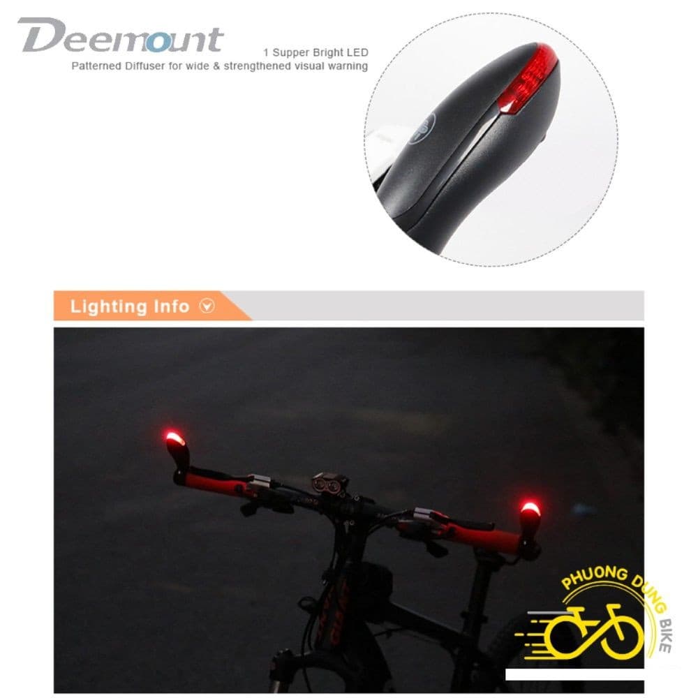Cặp sừng trâu xe đạp tích hợp đèn led DEEMOUNT
