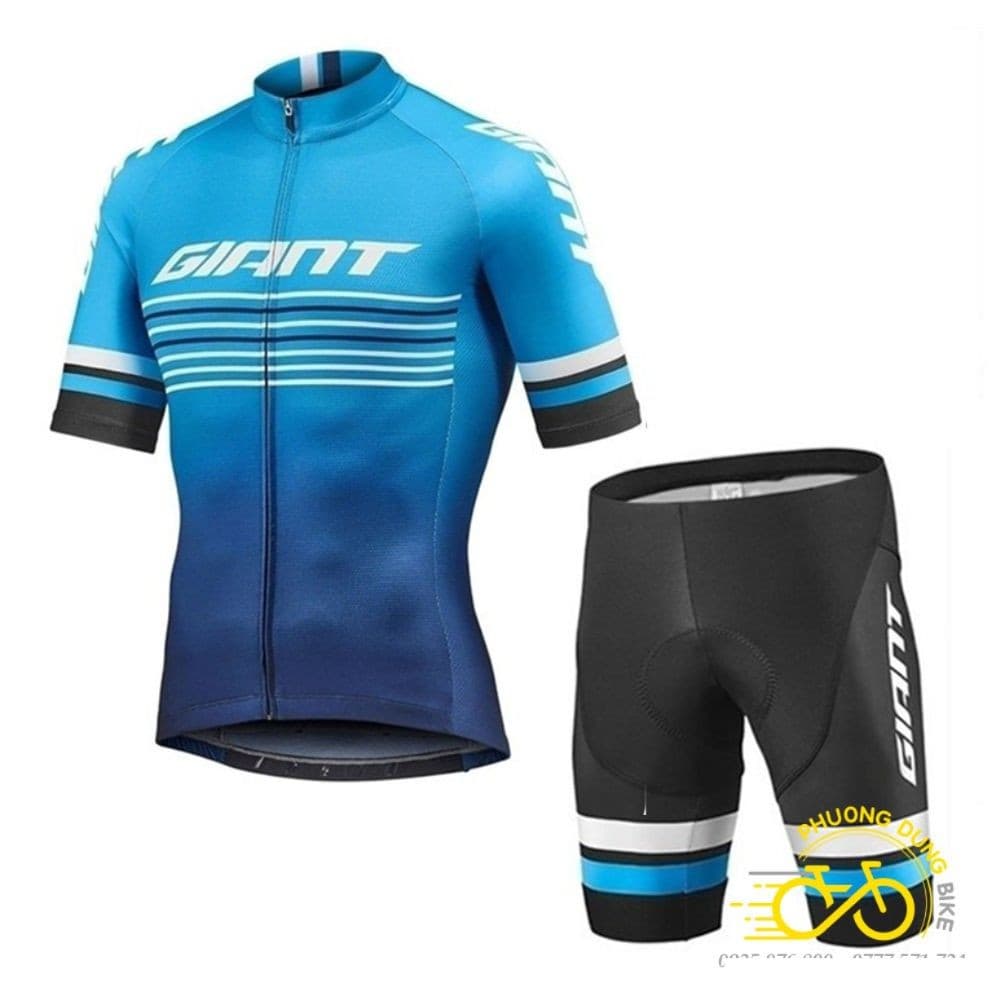 Bộ quần áo thể thao đi xe đạp Giant Xanh Nhạt