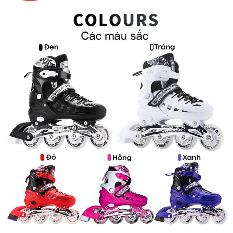 Giày trượt patin Longfeng 905 cao cấp tặng phụ kiện ốc vít batin batanh 905