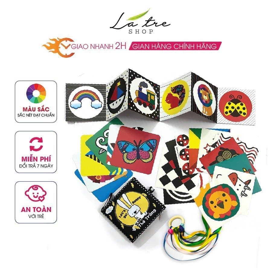 Set học liệu kích thích thị giác cho trẻ sơ sinh từ 0 3 tháng từ 3 12 tháng tuổi dạng đứng ZIG ZAC FLASDCARDS 3006