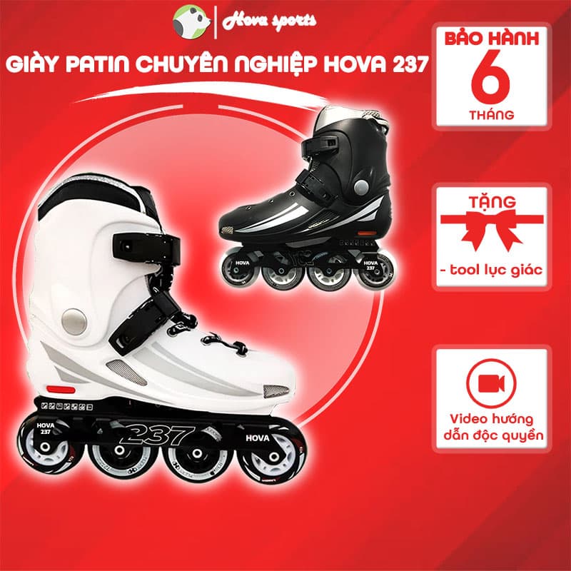 Giày patin HOVA 237 cao cấp giành cho người đi slalom chuyên nghiệp batin batanh cao cấp