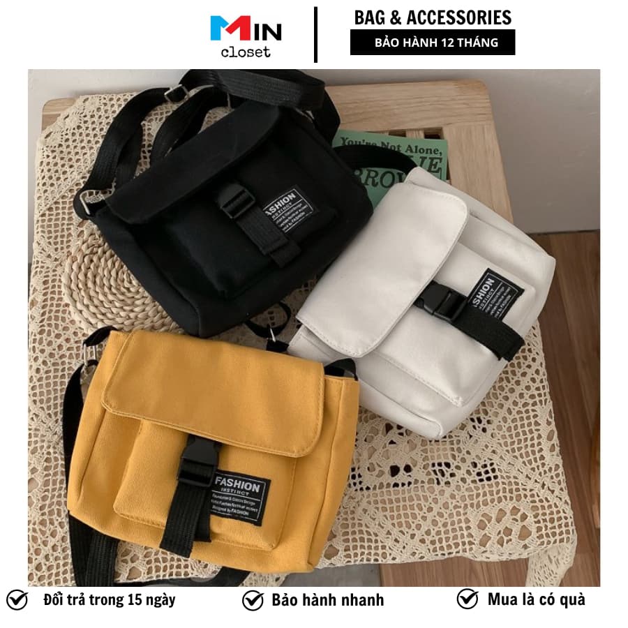 Túi đeo chéo Túi tote vải Canvas cá tính phong cách Hàn Quốc siêu TV10