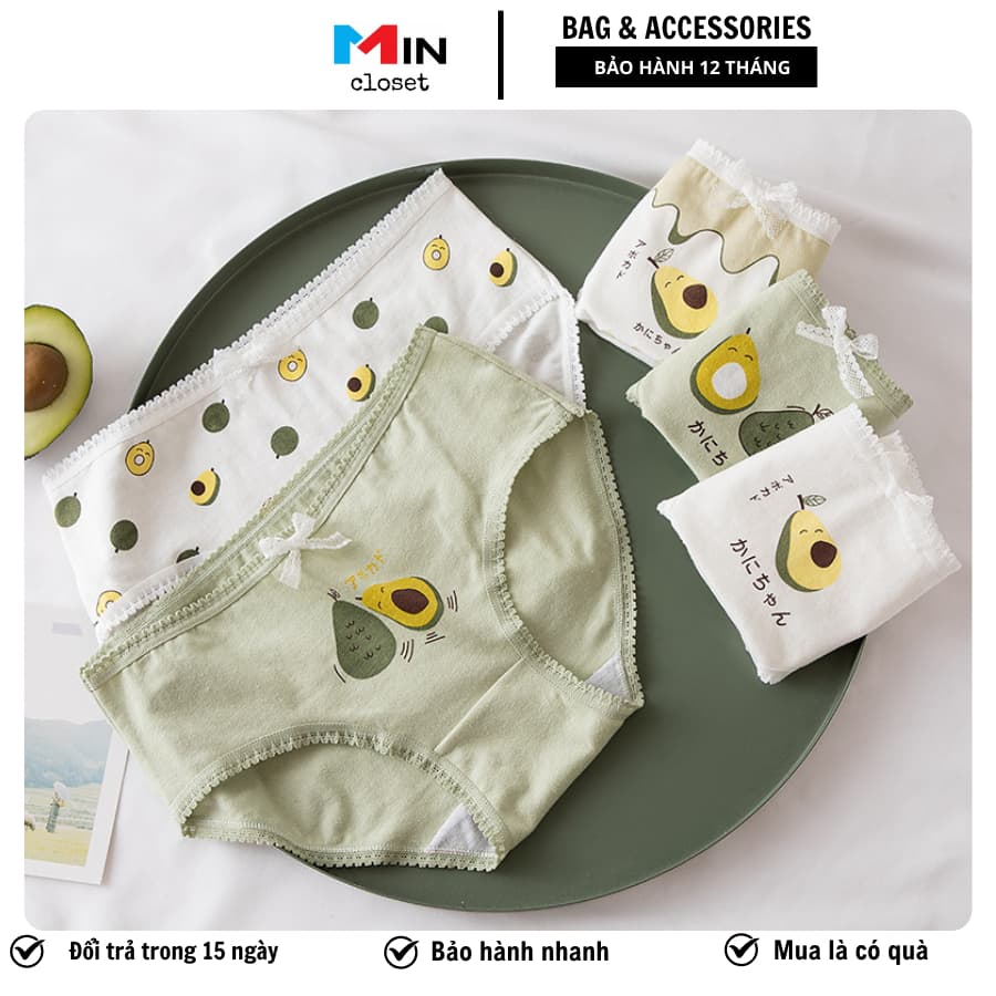 Quần Lót Nữ Họa Tiết Quả Bơ Siêu Xinh Dễ Thương Mincloset