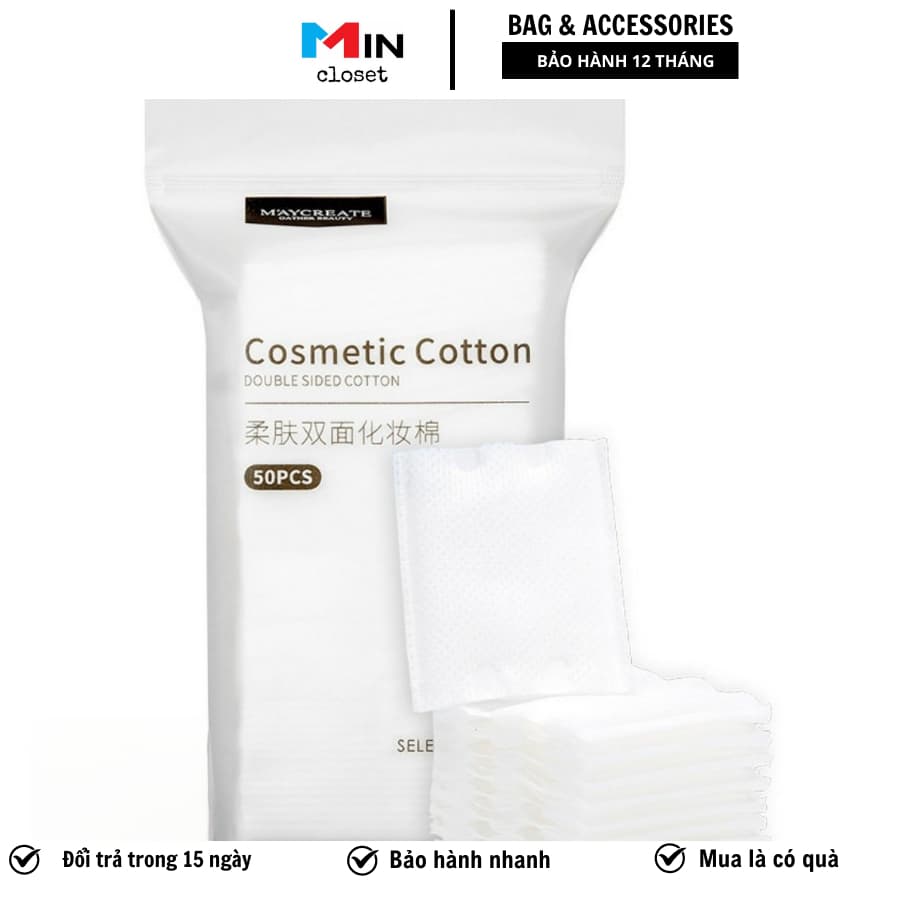 Bông Tẩy Trang Maycreate Gói 50 miếng hàng Nội Địa Trung
