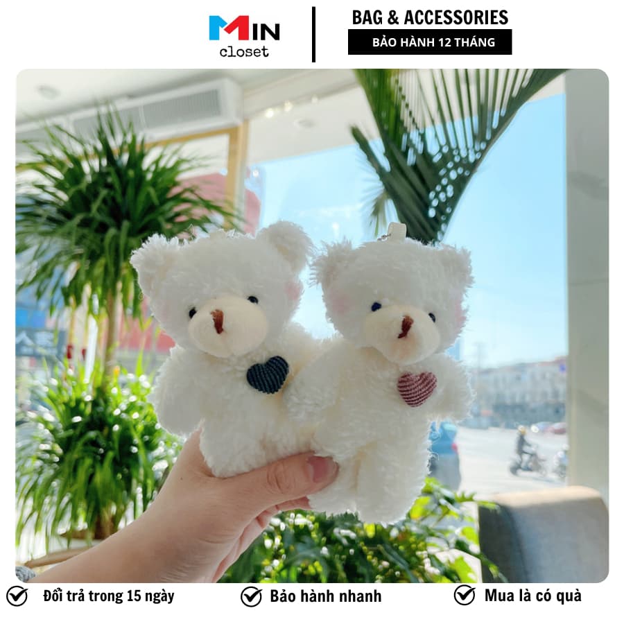 50K Móc khóa cài balo siêu dễ thương GẤU TIM