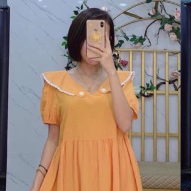 Váy bầu thời trang dáng babydoll chất thô mát
