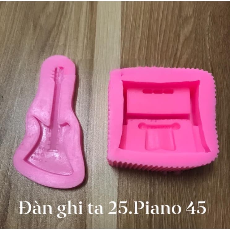 Khuôn silicon đàn ghi ta đàn piano đổ rau câu