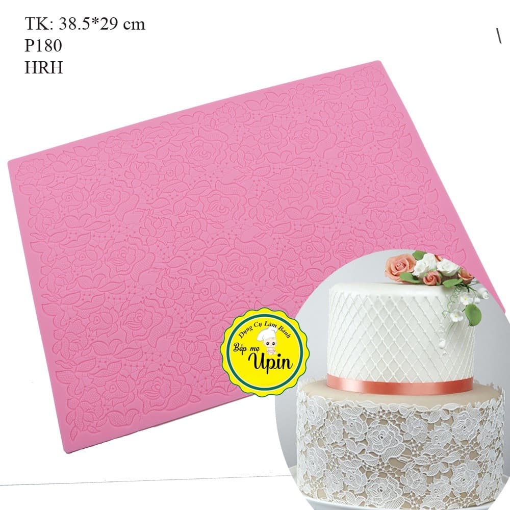 Khuôn Ren Hoa HồngTrang Trí Bánh Khuôn Silicone ốp ren mã HRH Trang Trí Bánh khuôn ren đường tạo hình độc đáo