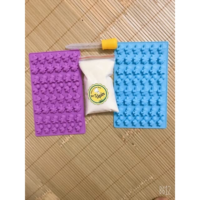 Combo làm kẹo chíp chíp 2 khuôn +ống bơm+ gelatin