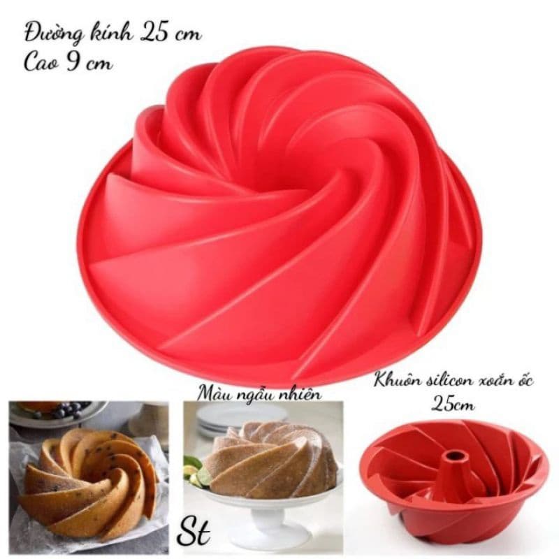 Khuôn Silicone Làm Bánh Thạch jelly bánh bông lan đổ rau câu hình xoắn ốc khuôn lốc xoáy