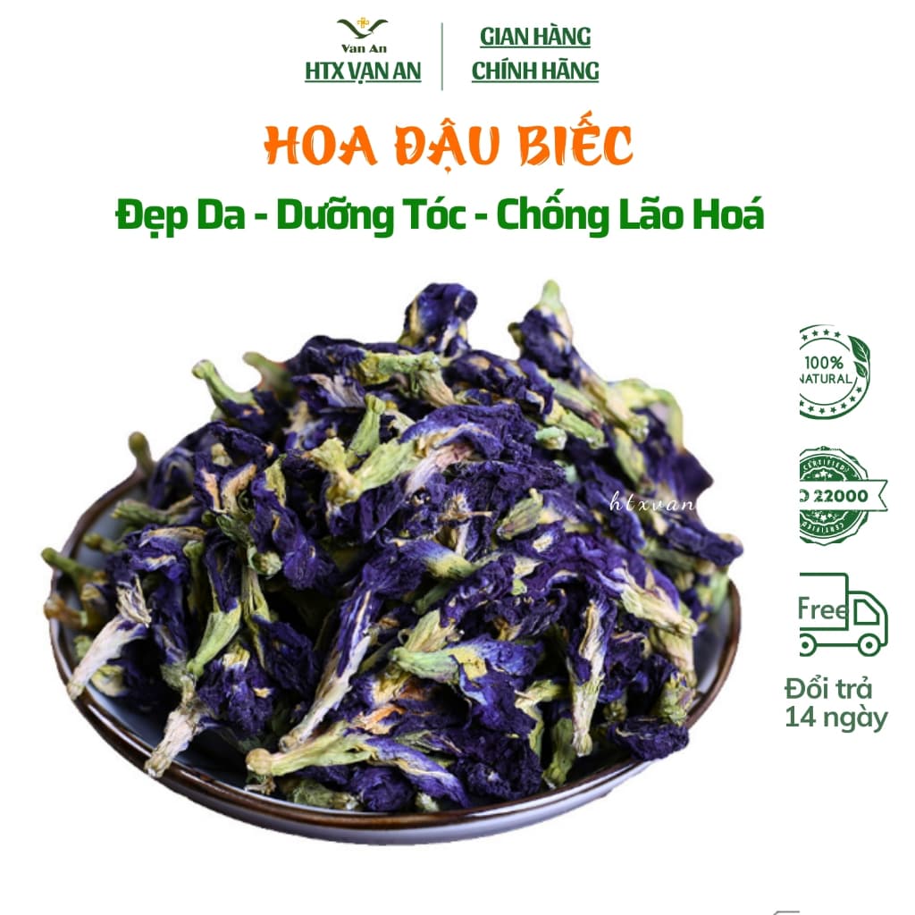 Trà hoa đậu biếc tăng colagen ngăn ngừa rụng tóc giúp tóc đen khỏe óng mượt