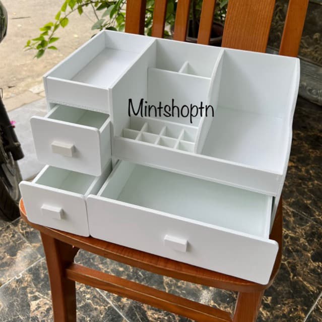 Khay đưng mỹ phẩm max 35cm màu trắng tủ đựng mỹ phẩm hộp đựng đồ trang điểm tủ đựng đồ trang điểm