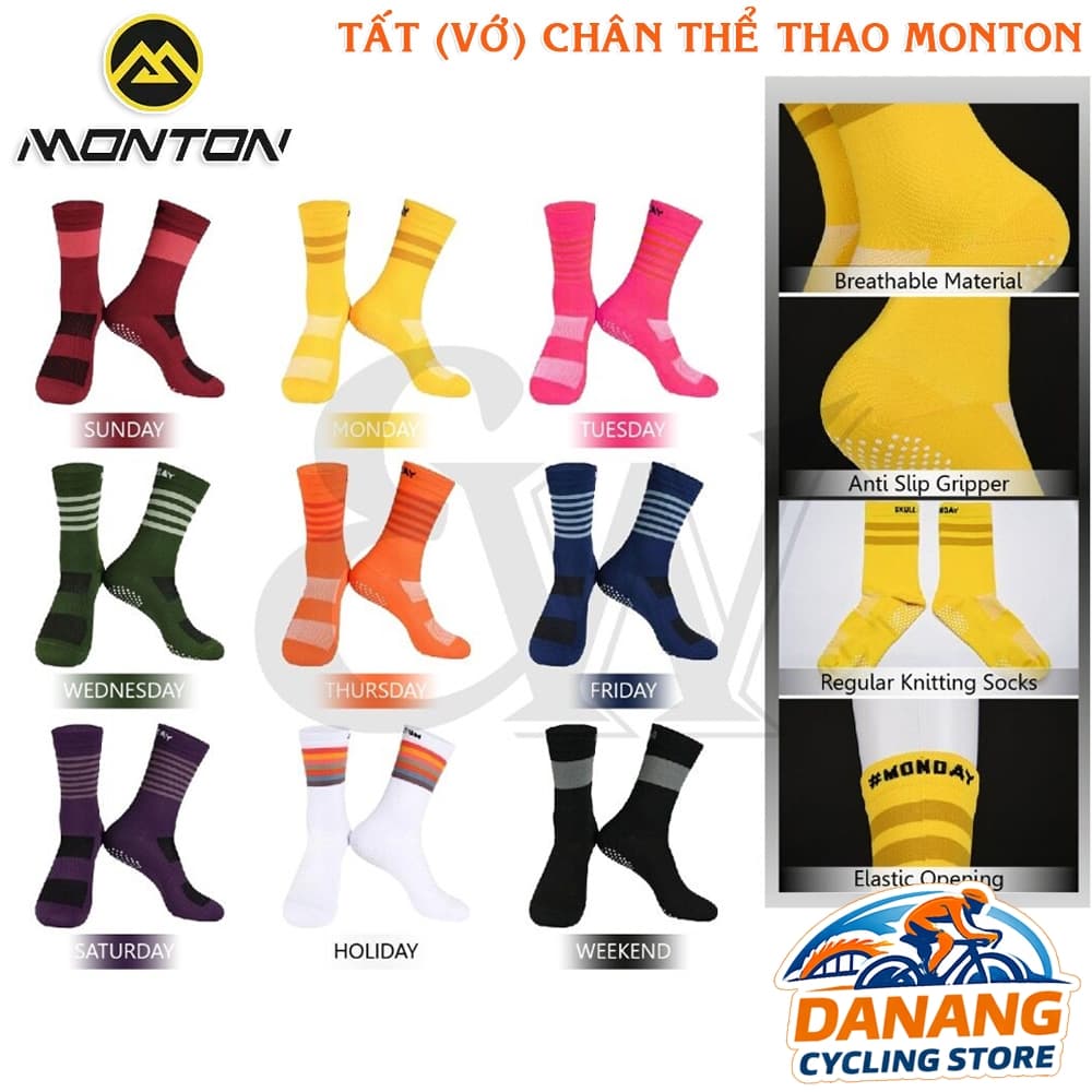 Tất Đạp Xe Thể Thao Skull Knitting Socks MONTON 2021 Vớ Co Giãn Thoáng Khí