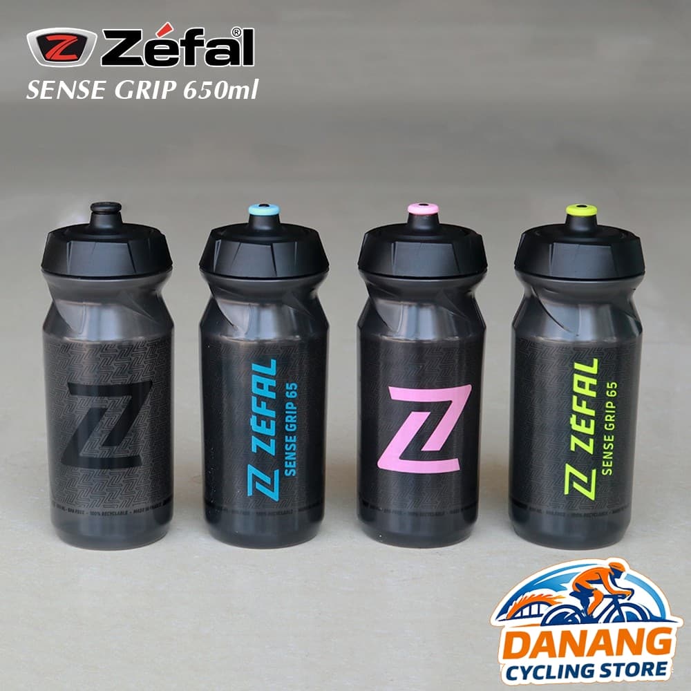 Bình Nước Xe Đạp Zefal Sense Grip 650ml Màu Khói Trong Suốt