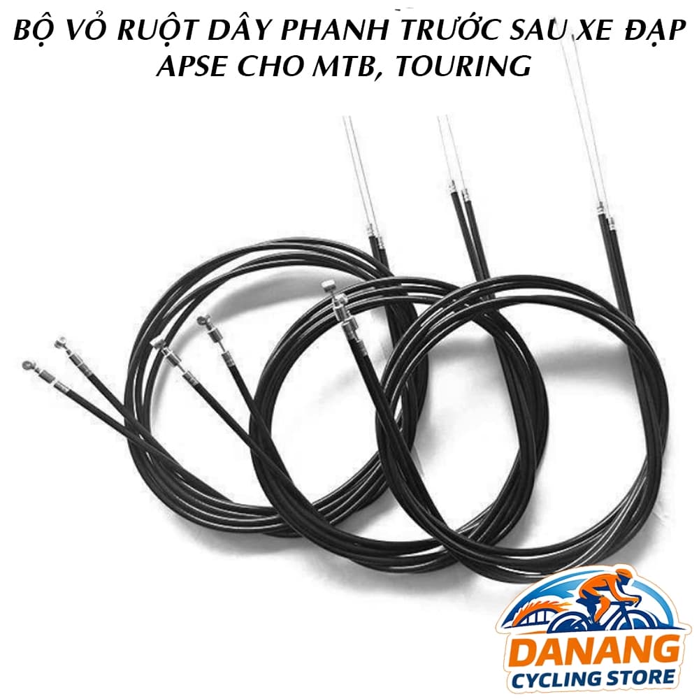 Bộ Vỏ Ruột Dây Phanh Xe Đạp APSE Trước Sau
