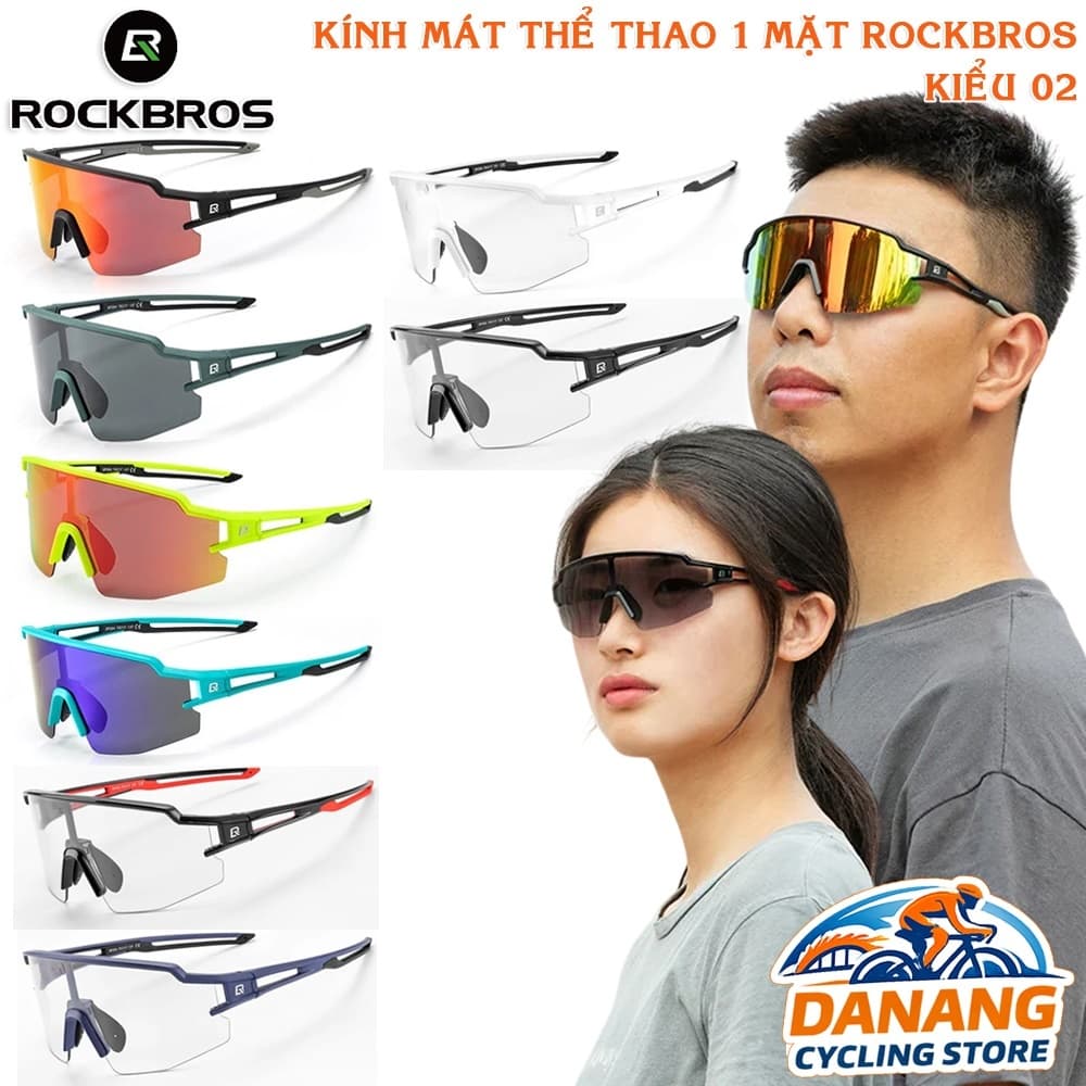 Kính Mát Thể Thao Xe Đạp 1 Mặt ROCKBROS Kiểu 02 Chống UV Thể Thao