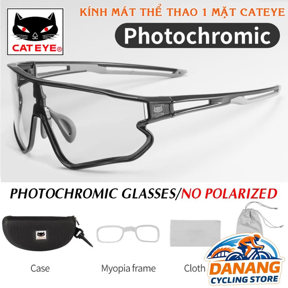 Kính Mát Thể Thao Xe Đạp 1 Mặt Đổi Màu CATEYE Photochromic