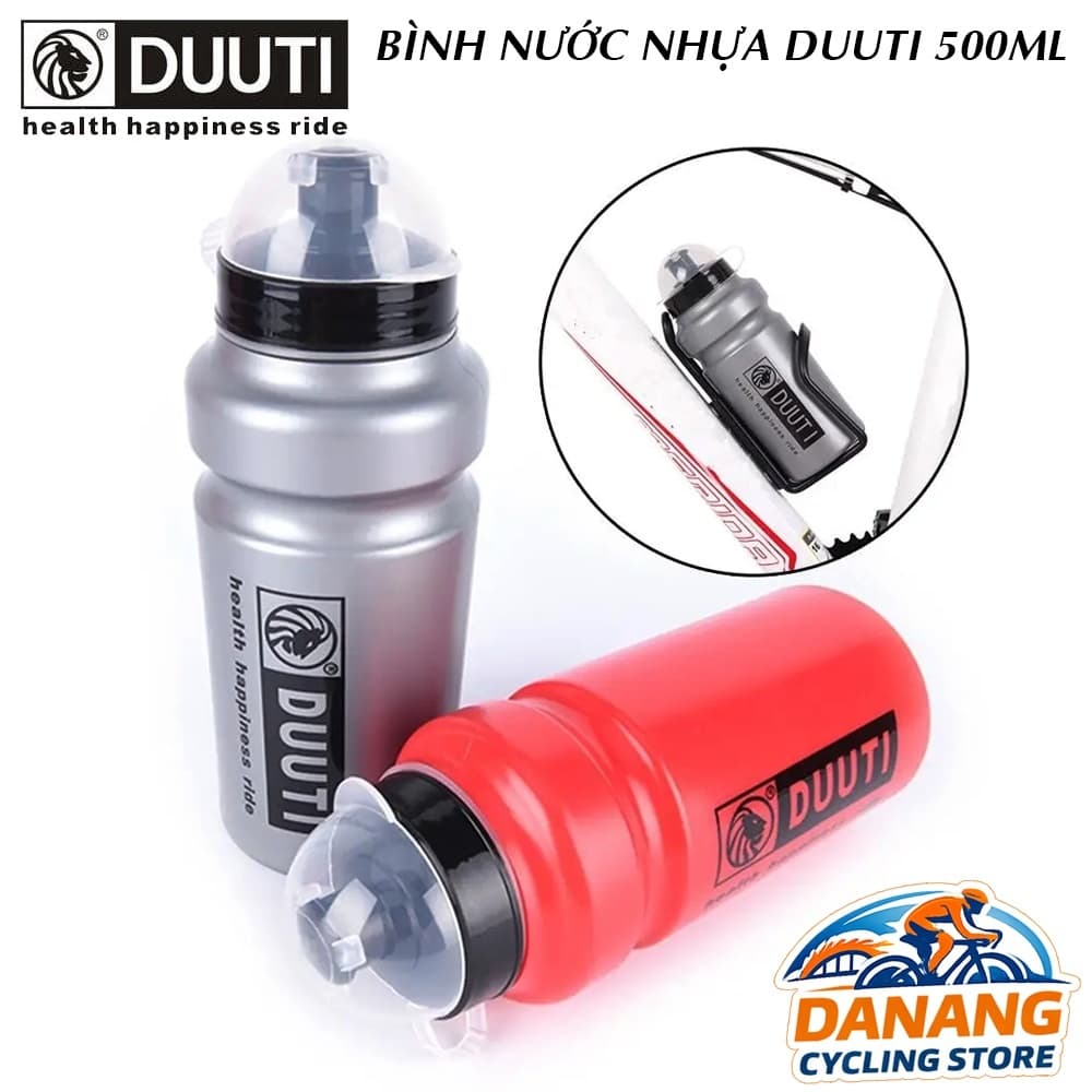 Bình Nước Xe Đạp DUUTI 500ml Nhựa Nhẹ An Toàn Dễ Bóp