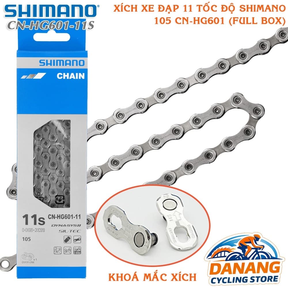Xích Sên Xe Đạp SHIMANO 105 CN HG601 11 Tốc Độ Quick Link Full Box (Kèm 2 Mắc Khóa)