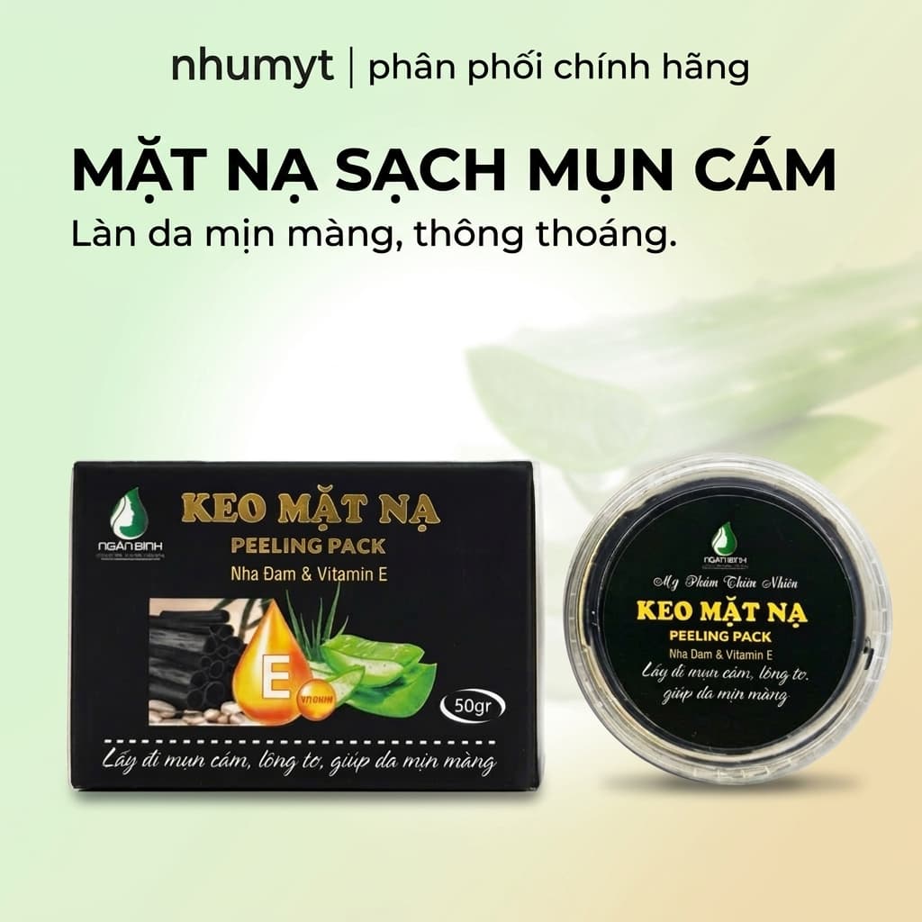 Gel hút mụn than tre Ngân Bình lột sạch mụn cám mụn đầu đen lông tơ bụi bẩn gel lột mụn than tre gel than