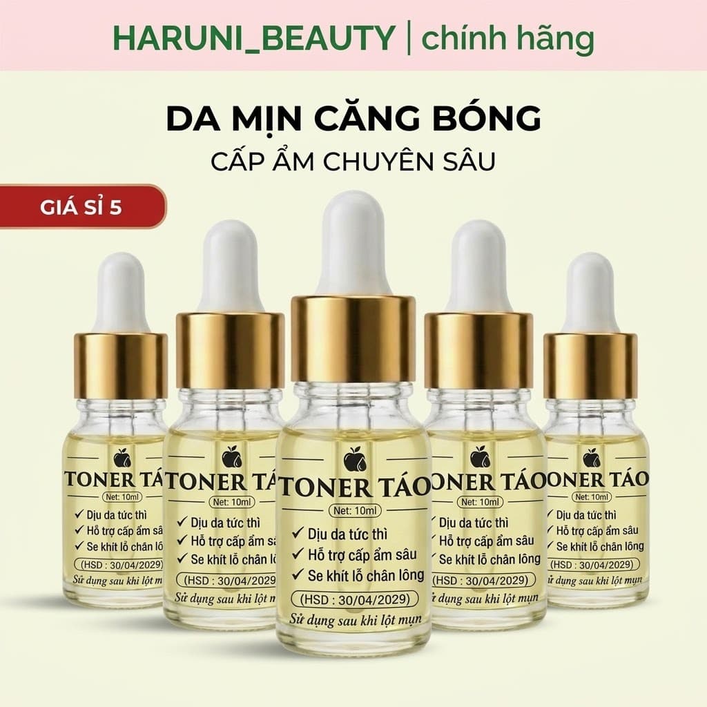 Toner Táo Cấp Ẩm Chuyên Sâu 10ml Dịu Da Nhanh Chóng Se Khít Lỗ Chân Lông Giúp Da Căng Bóng