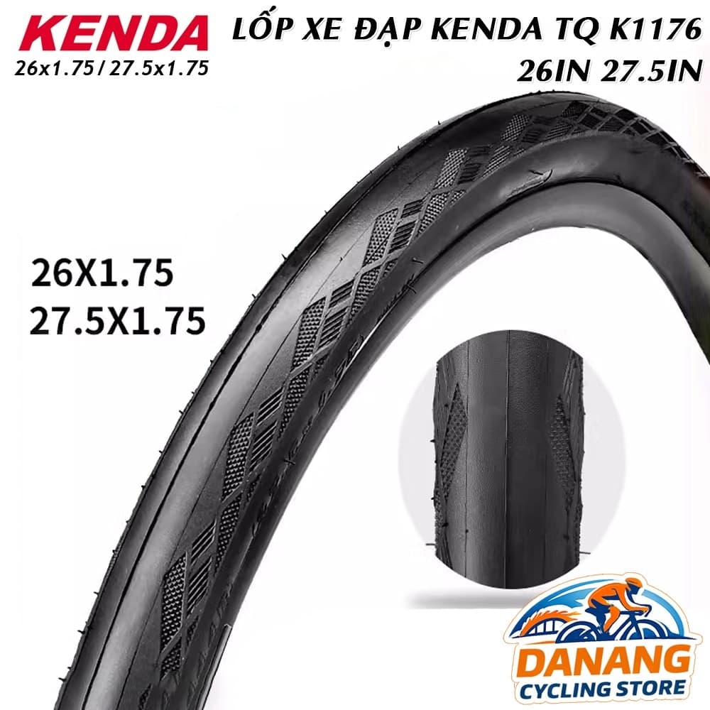 Lốp Xe Đạp Trọc KENDA K1176 26x1.75 27.5x1.75 Vỏ Trơn Êm Ít Cản