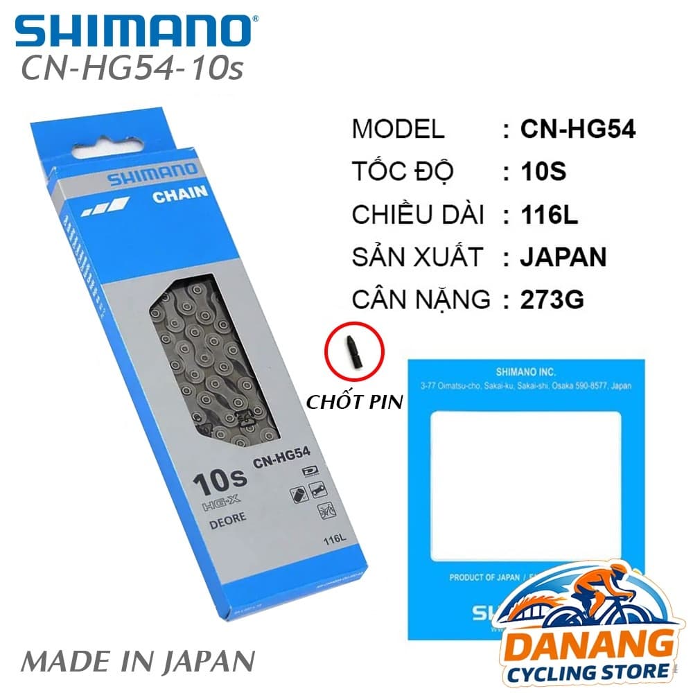Xích Sên Xe Đạp SHIMANO Deore CN HG54 Dùng Cho 10 Tốc Độ Full Box