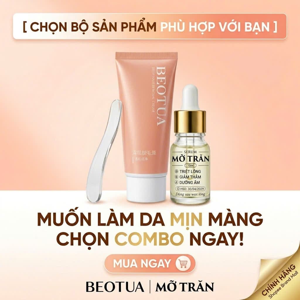( TẶNG MỠ TRĂN ) Kem tẩy lông BEOTUA kem triệt lông nách lông tay lông chân vĩnh viễn không đau rát
