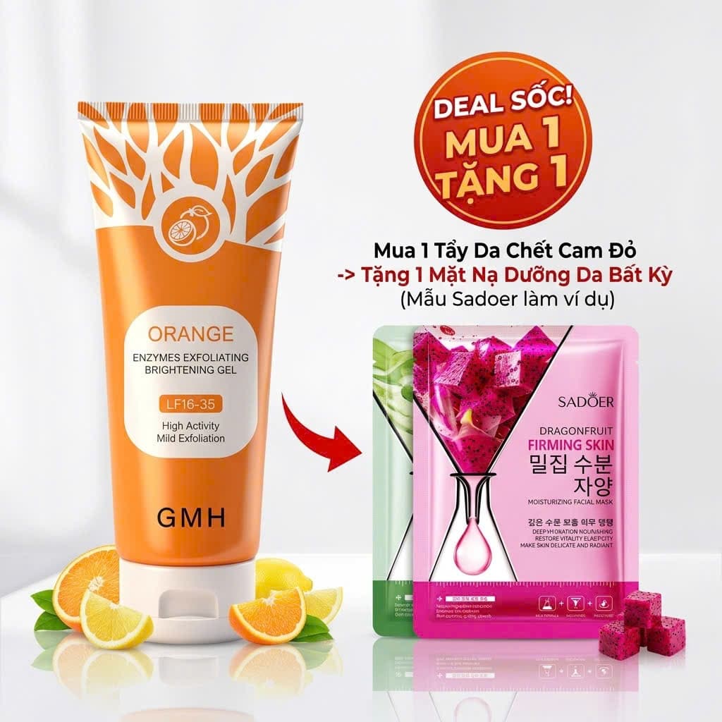 Gel Tẩy Tế Bào Chết cho da mặt Tinh Chất Cam Đỏ Chai Tẩy Da Chết Dịu Nhẹ Làm Sạch Bã Nhờn