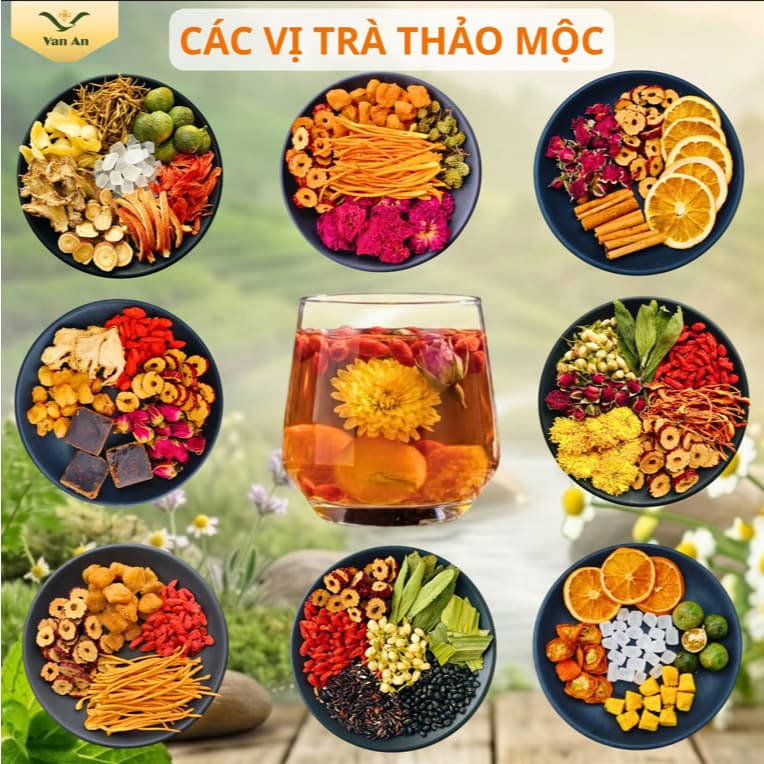 Trà Thảo Mộc Dưỡng Nhan Vạn An Giảm Stress Ngủ Ngon Detox Thanh Nhiệt Mát Gan Đẹp Da Ngừa Lão Hoá