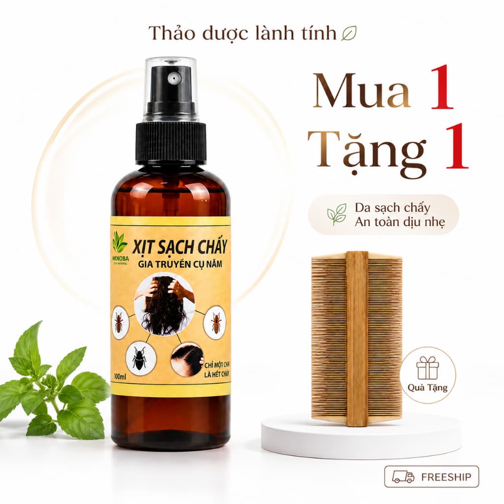 ( TẶNG LƯỢC BÍ TRE ) Xịt Sạch Chấy Gia Truyền Cụ Năm Làm Sạch Chấy Và Trứng An Toàn Cho Bé