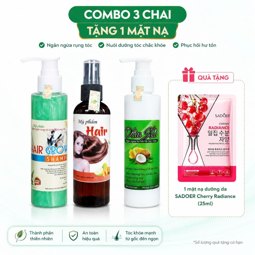 Combo Gội xả bưởi dừa phục hồi hư tổn và ngăn tóc gãy rụng bộ 2 sản phẩm kích mọc tóc làm mềm mượt phục hồi tóc hư tổn