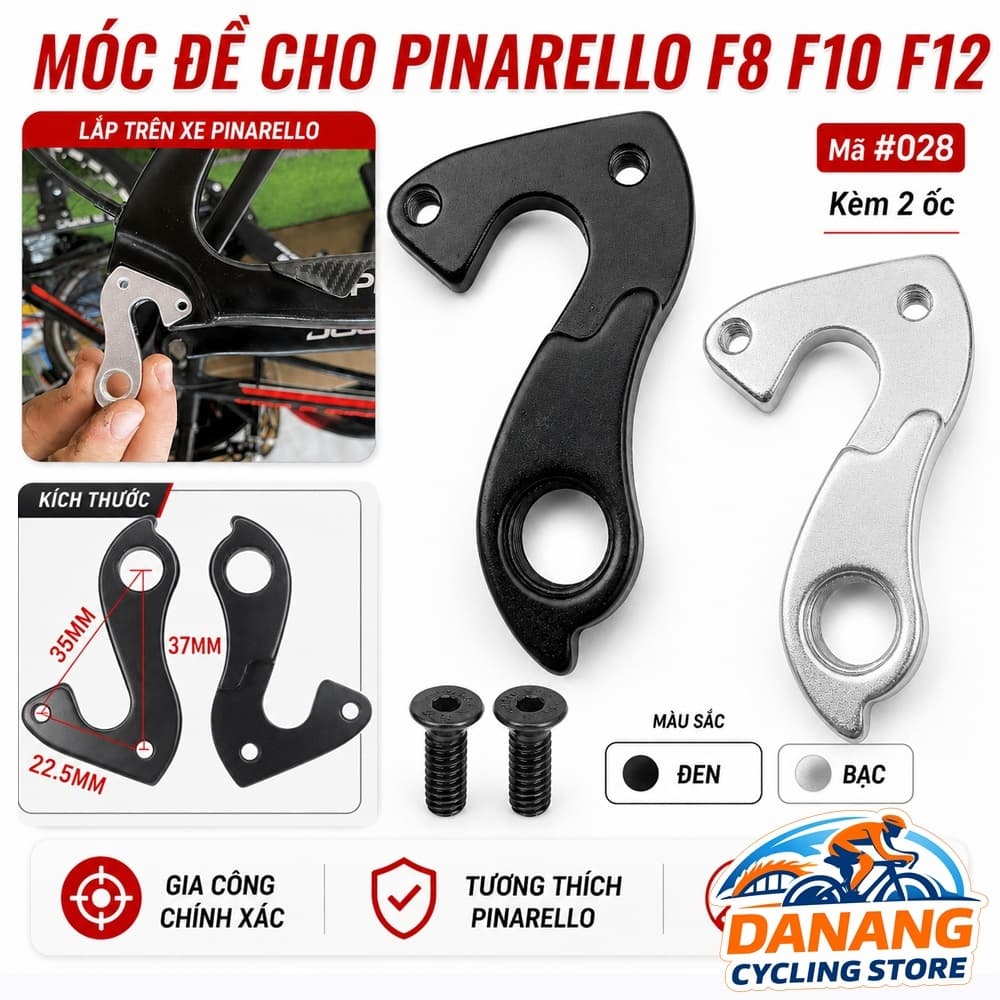 Móc Pas Củ Đề Xe Đạp Derailleur Hanger Cho Pinarello F8 F10 F12 Nhôm CNC Bền Nhẹ Chuẩn Fit Khung