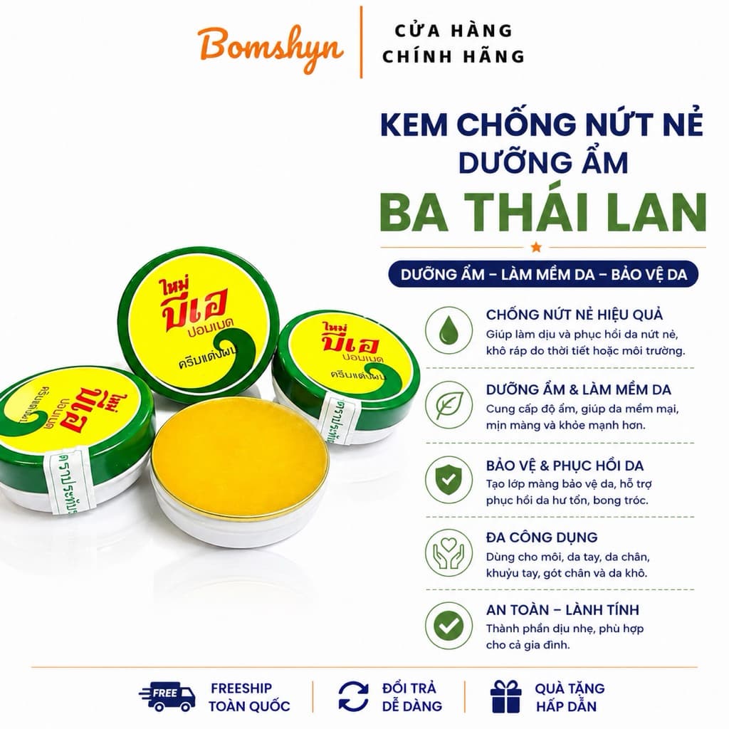 Kem dưỡng ẩm giúp giảm nứt nẻ BA Thái lan