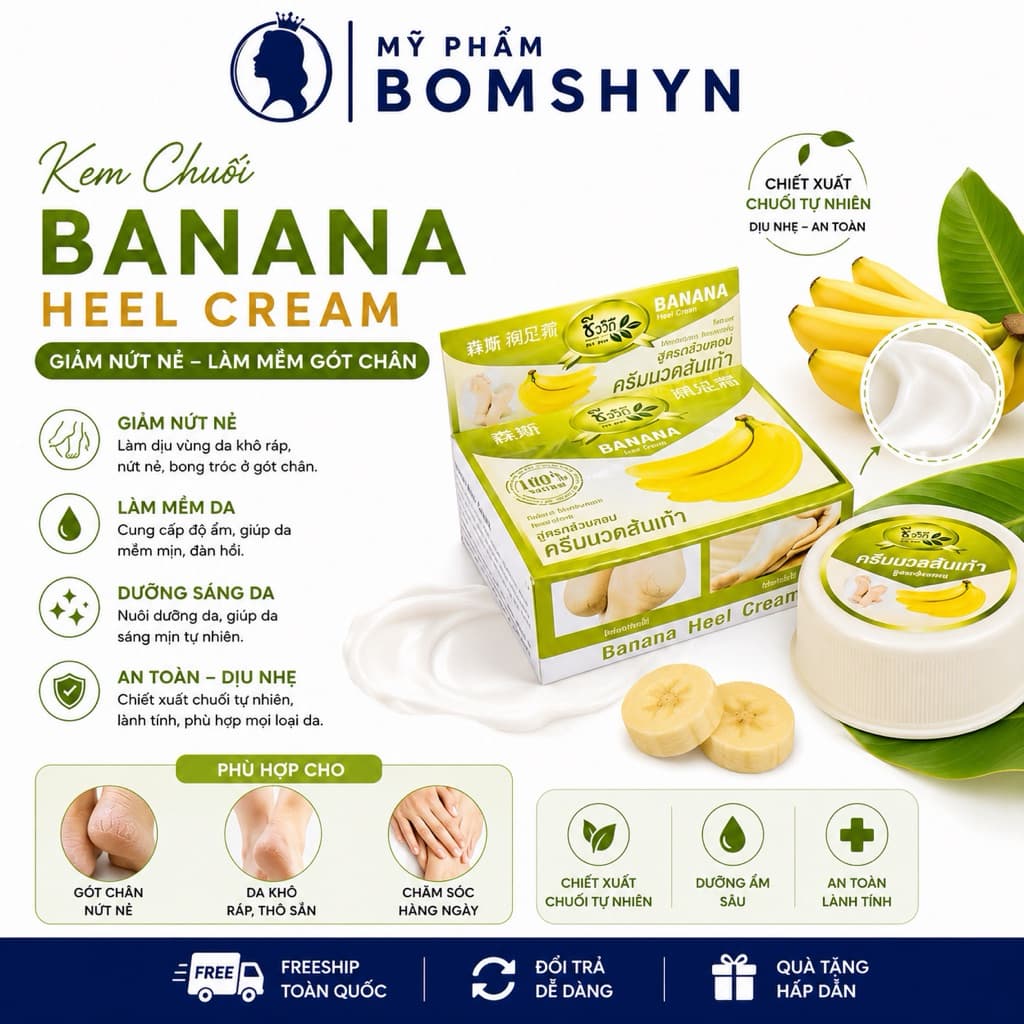 Kem chuối the Banana cream nứt gót chân Thái lan