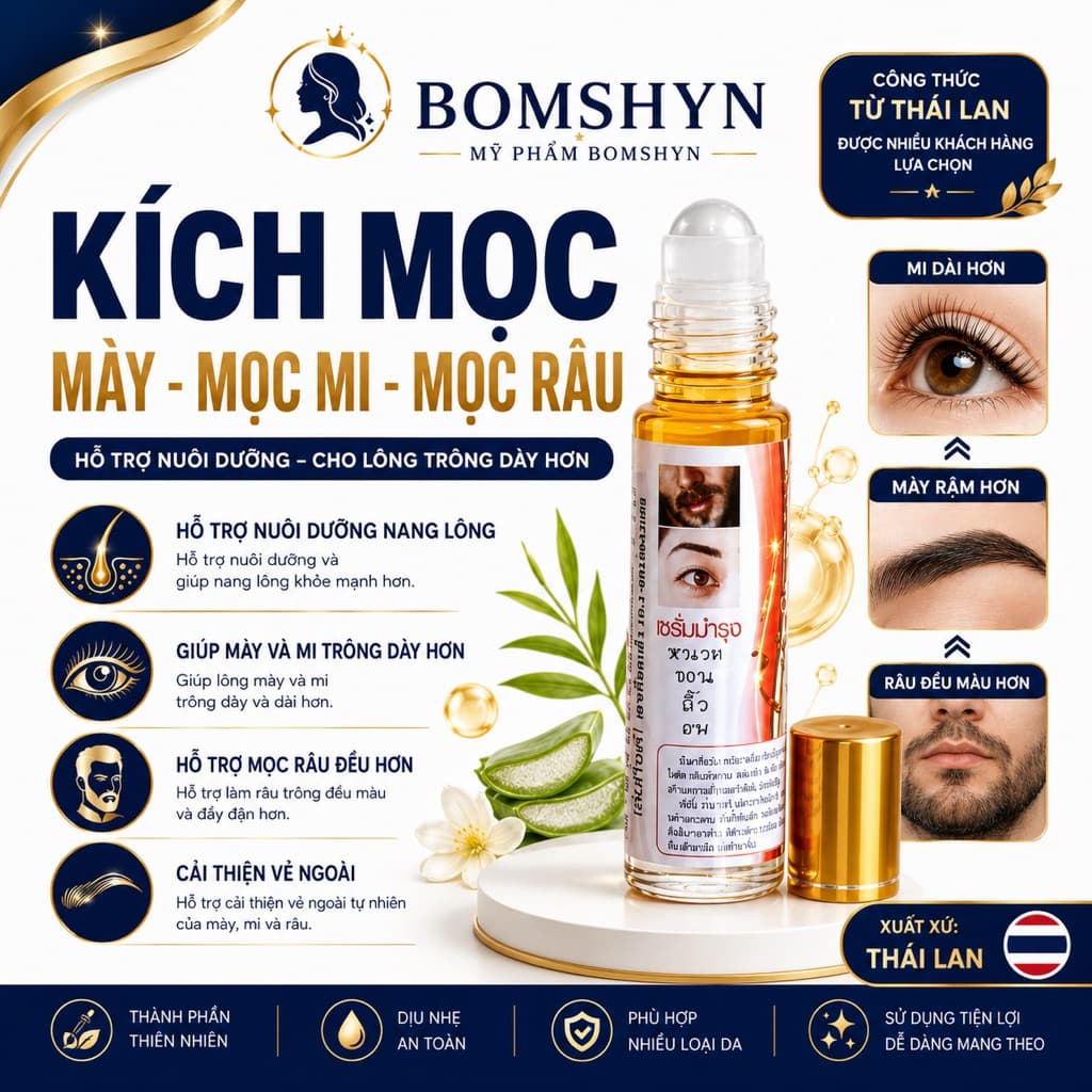 Serum kích mọc Mày mọc Mi mọc Tóc mọc Râu GENIVE Thái lan