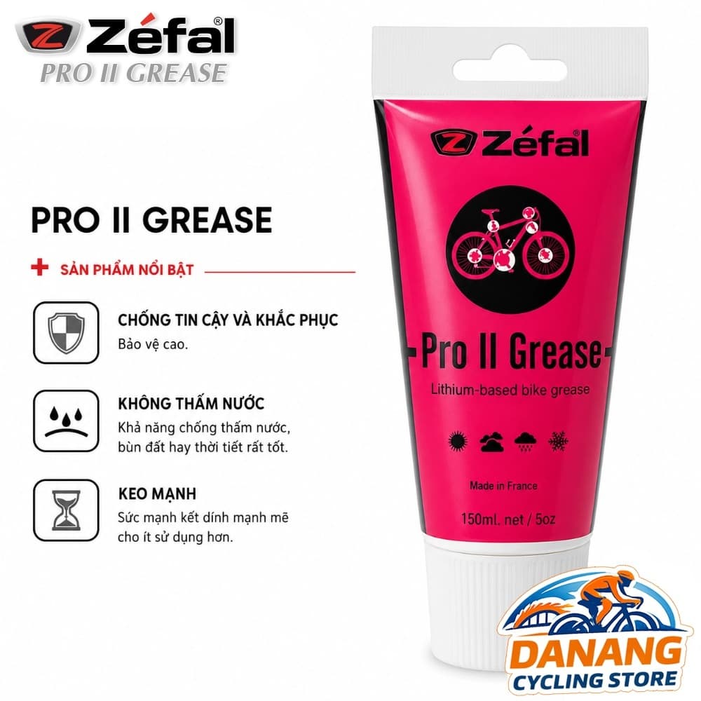 Mỡ Bò Bôi Trơn Chịu Nhiệt Xe Đạp ZEFAL Pro II Grease 150ml Chống Nước Bảo Vệ Vòng Bi & Trục