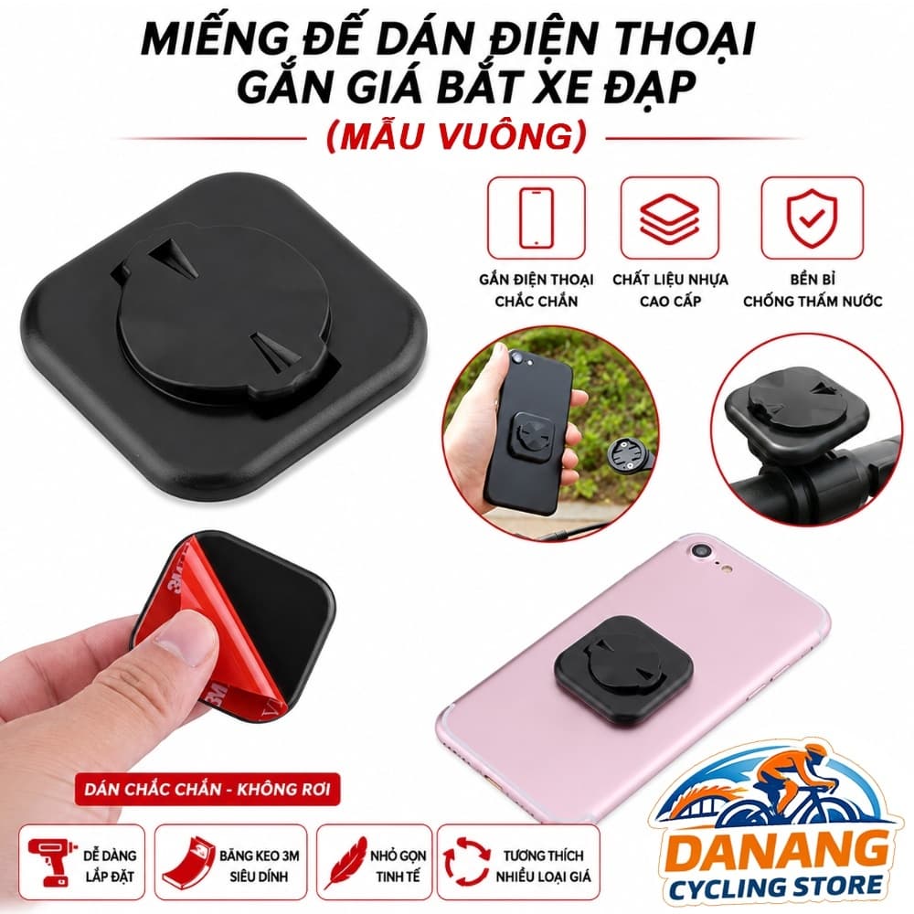 Miếng Đế Dán Điện Thoại Xe Đạp Mẫu Vuông Phụ Kiện Gắn Điện Thoại Vào Giá Đỡ