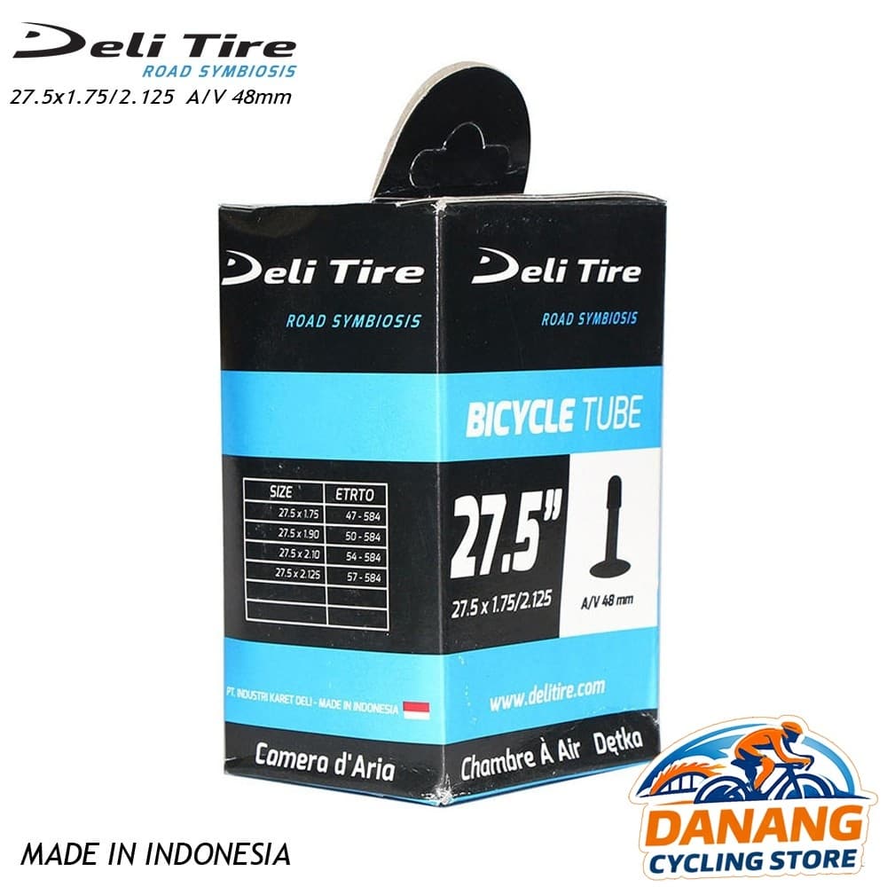 Ruột (Săm) Xe Đạp Deli Tire 27.5x1.75 2.125 Van Mỹ 48mm (Schrader) Cho Xe Đạp MTB