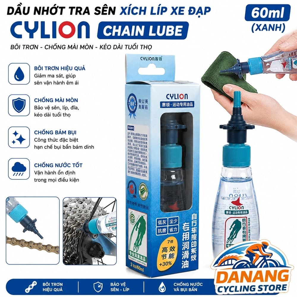 Dầu Nhớt Tra Sên Xích Líp Xe Đạp CYLION Chain Lube 60ml (Xanh)